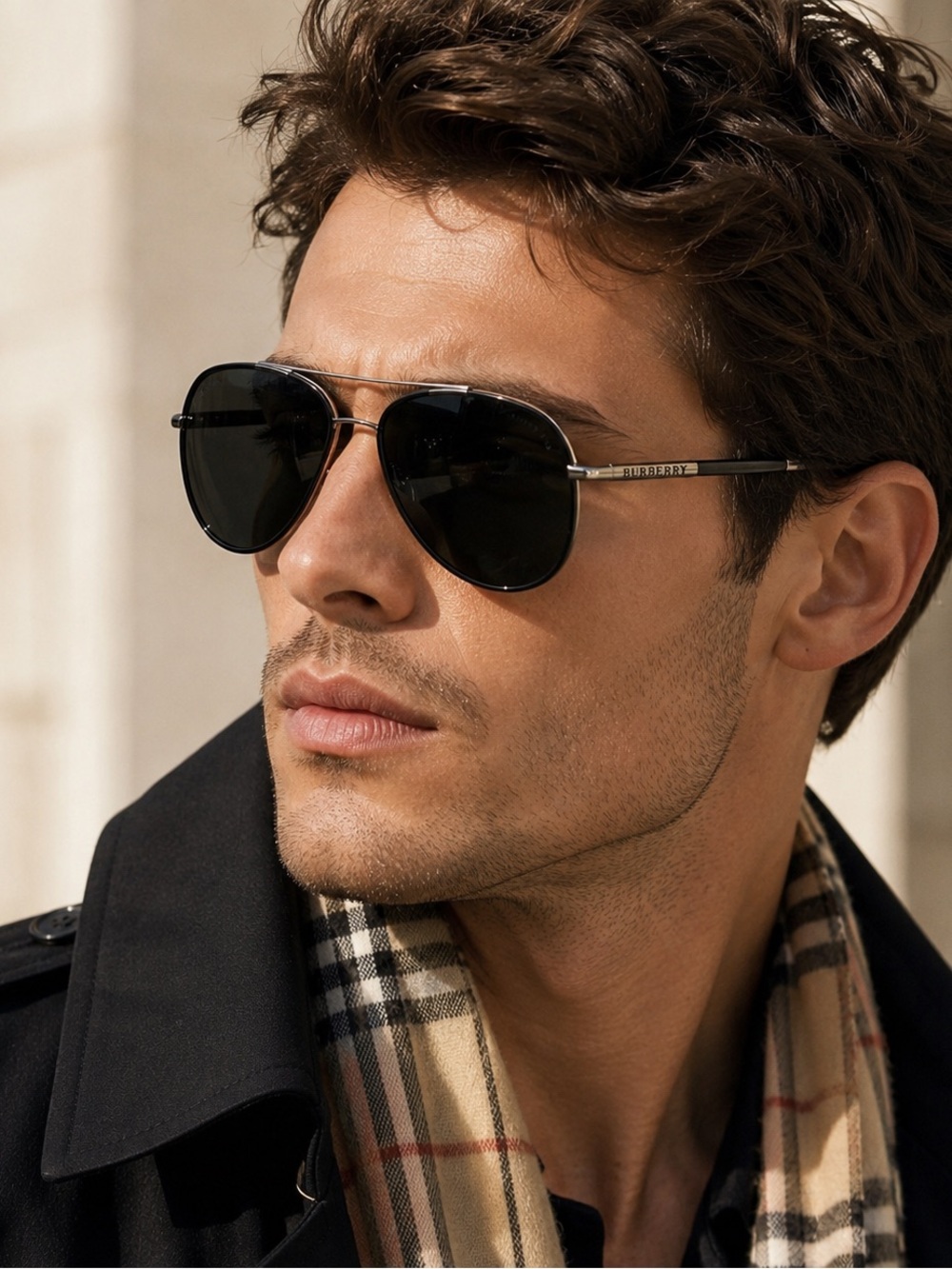 Burberry Aviator Sunglasses Black/Silver | Case Included Classic Style B3078J